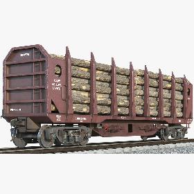3D Logging Wagon With Firewood